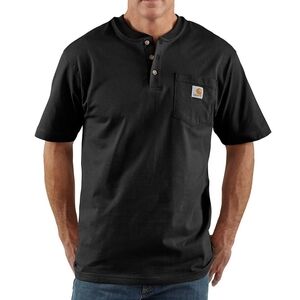 CARHARTT Dearborn Loose Henley T-Shirt, color Black, size M